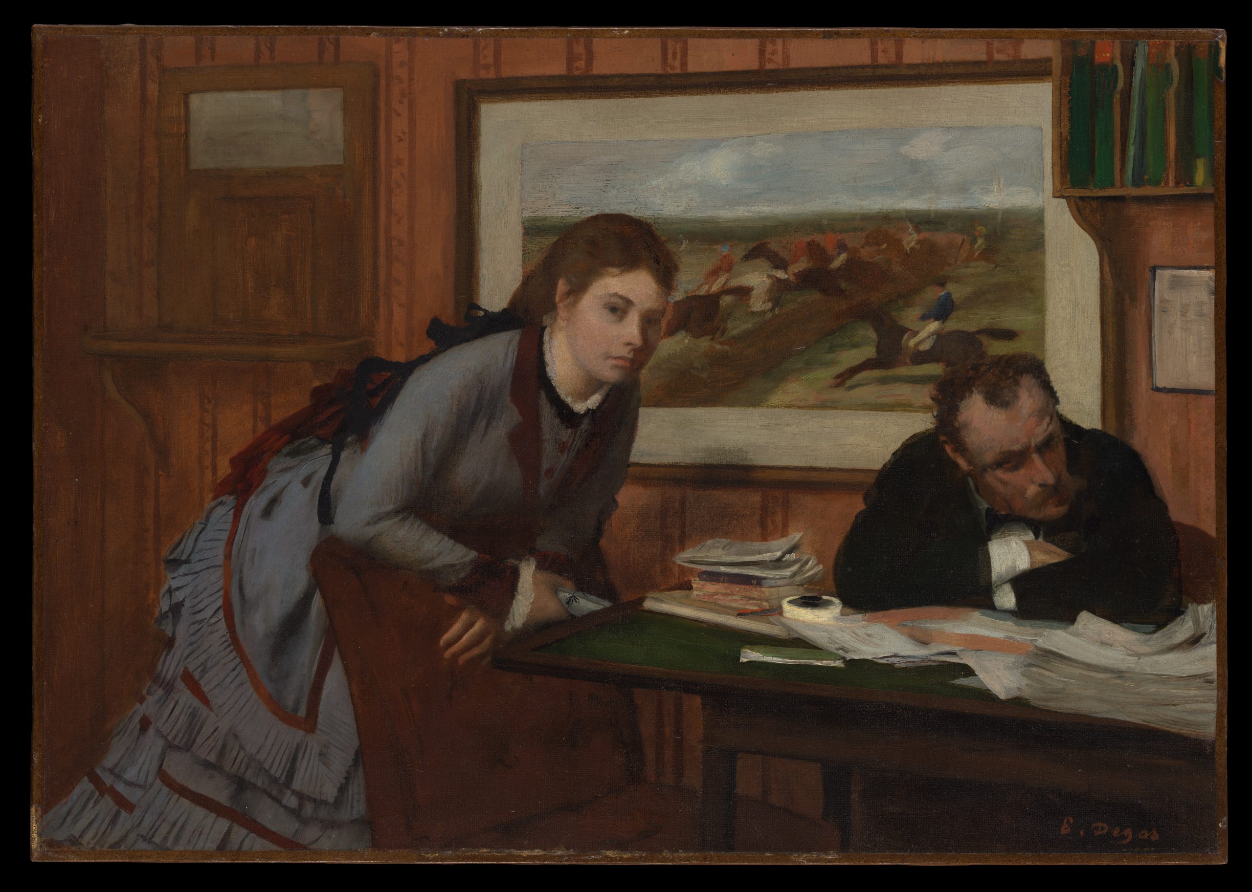 Photo of "Sulking" painting by Edgar Degas, c. 1870